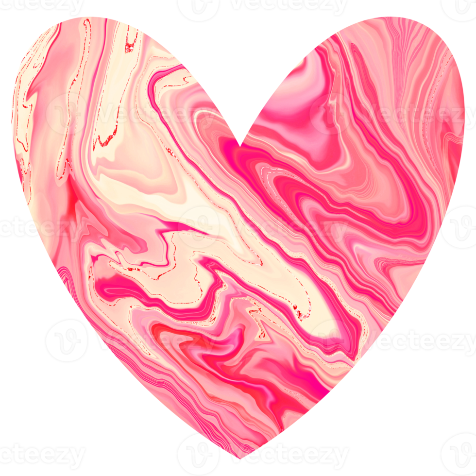 Pink shiny marble heart.Design for Valentines day png