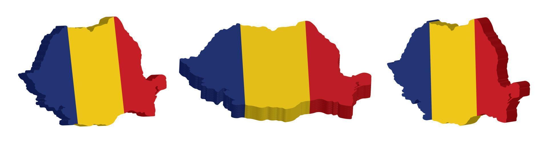 Realistic 3D Map of Romania Vector Design Template