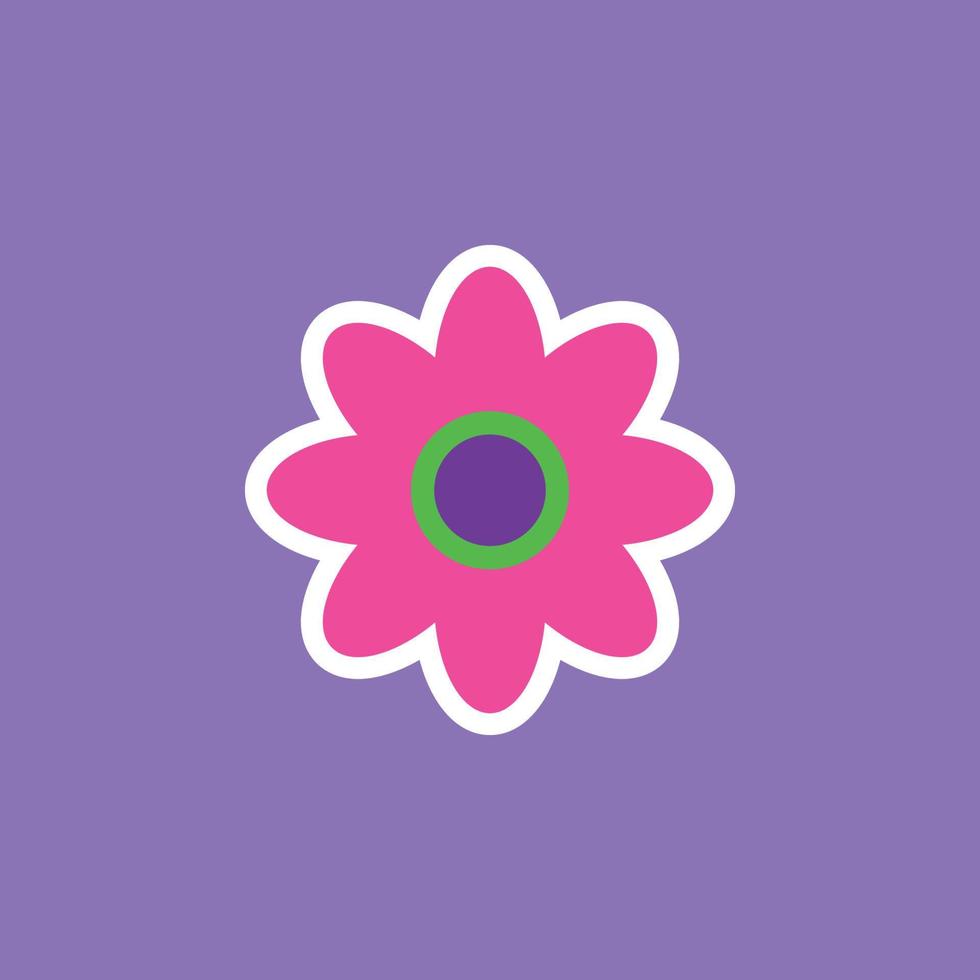 funny groovy playful flower in Y2K style. Hippie trendy flower card vector