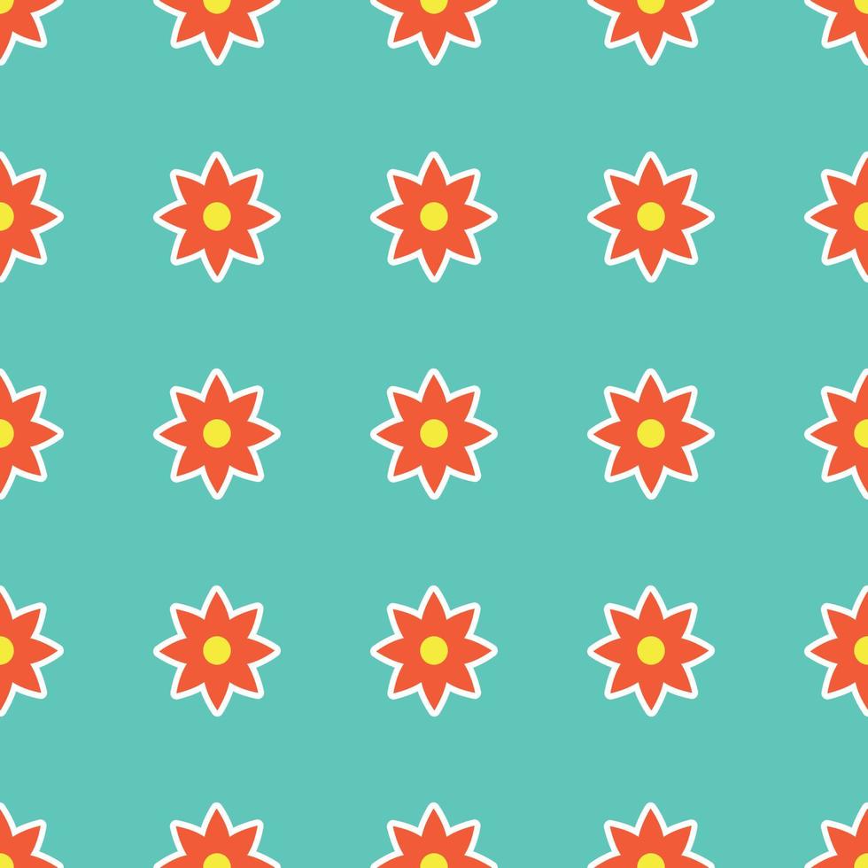 Y2K floral pattern. Funny funky retro flowers background vector