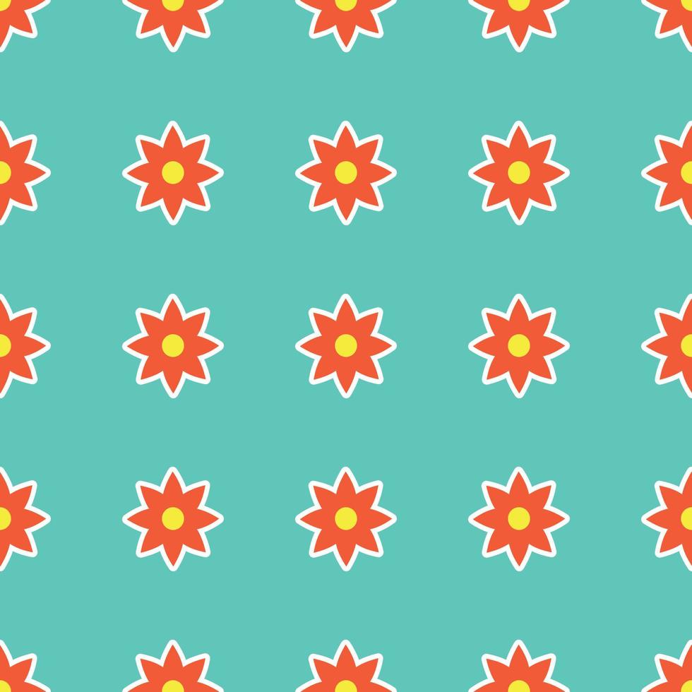 Y2K floral pattern. Funny funky retro flowers background vector