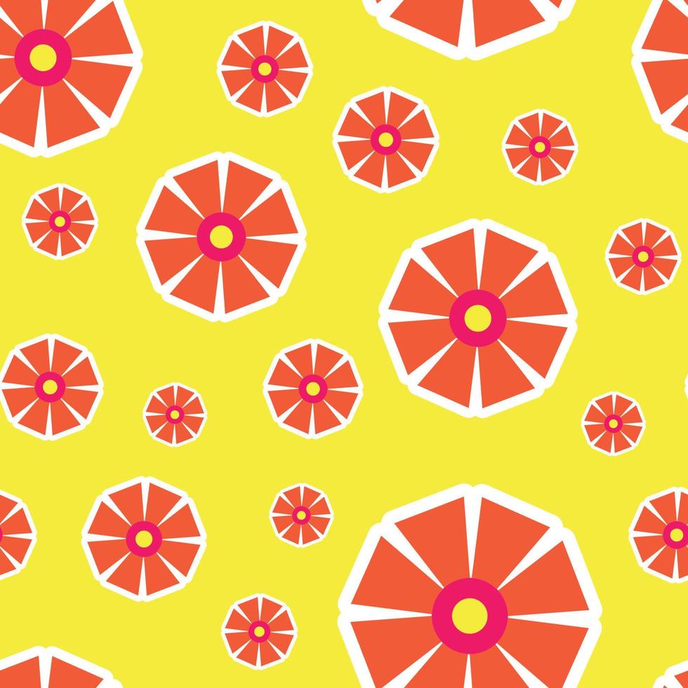 Y2K floral pattern. Funny funky retro flowers background vector