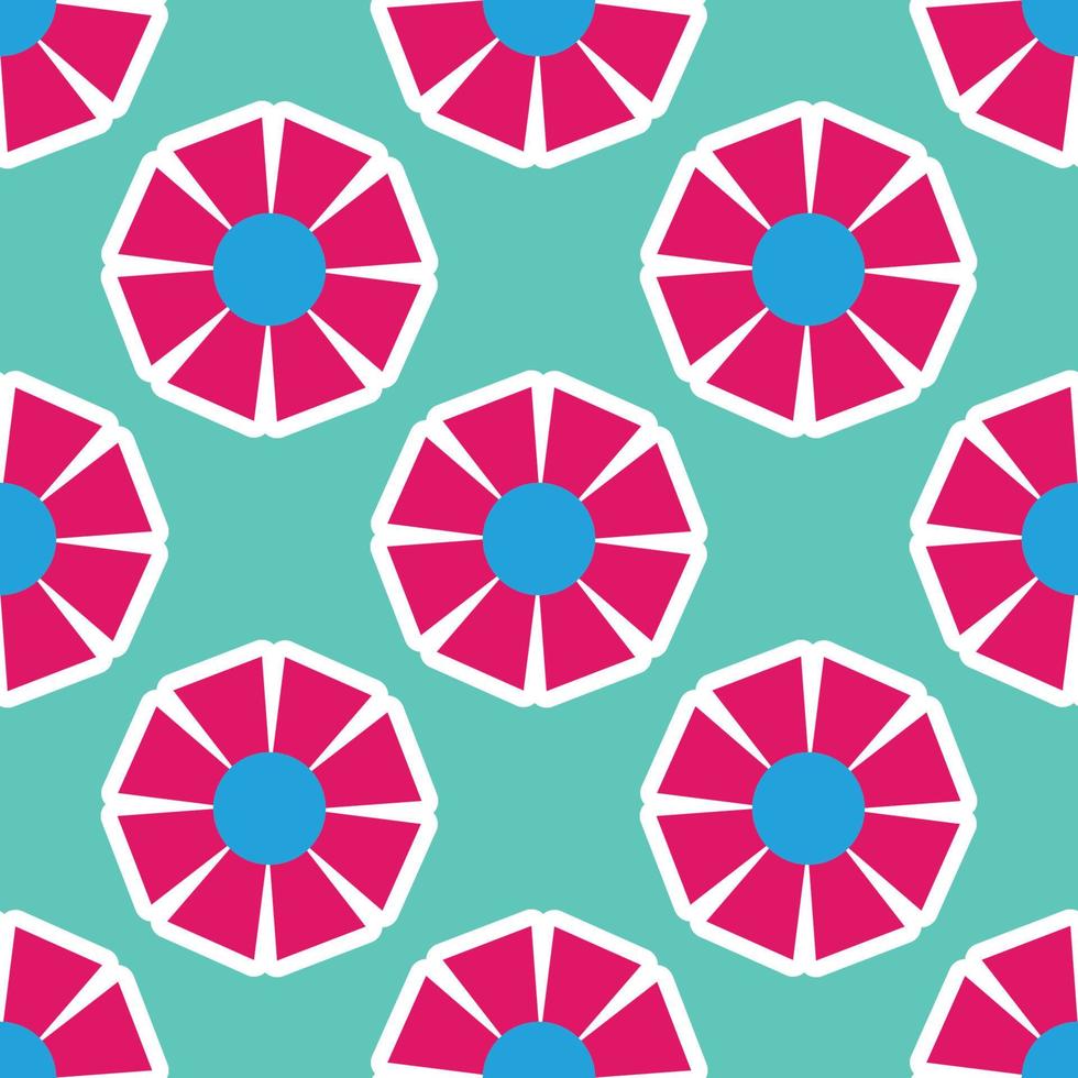 Y2K floral pattern. Funny funky retro flowers background vector