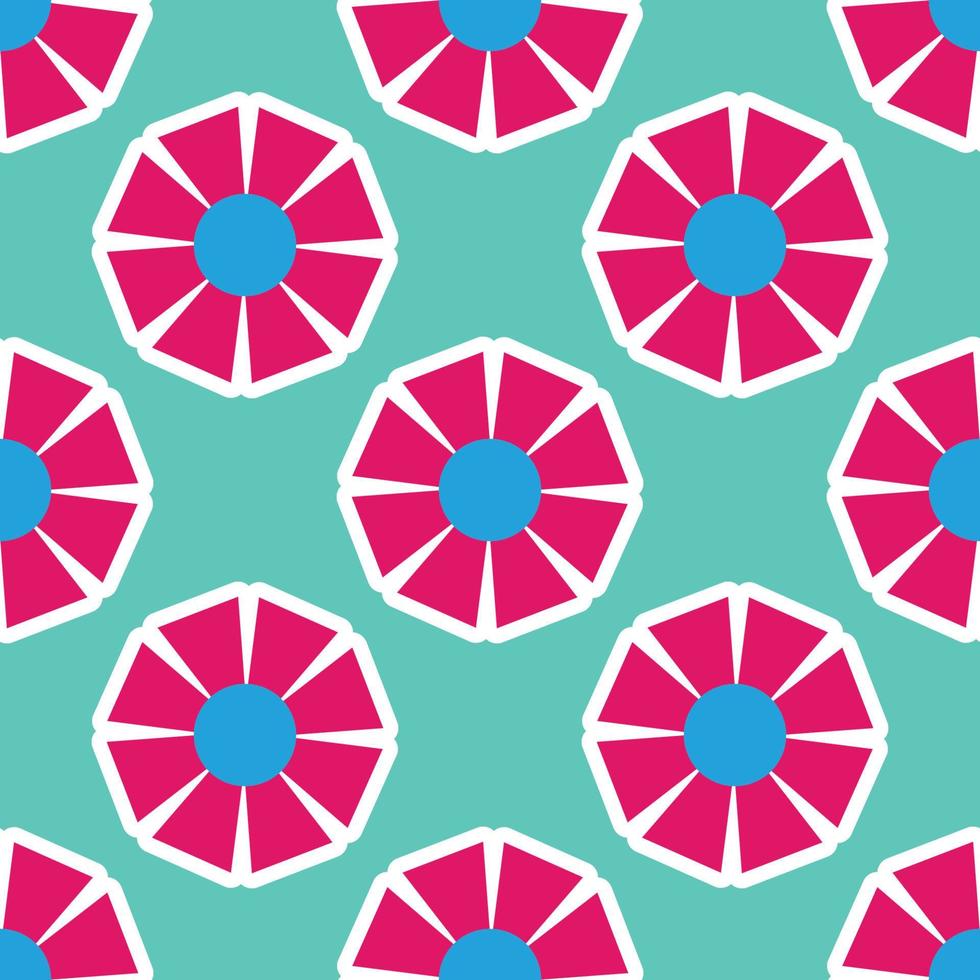 Y2K floral pattern. Funny funky retro flowers background vector