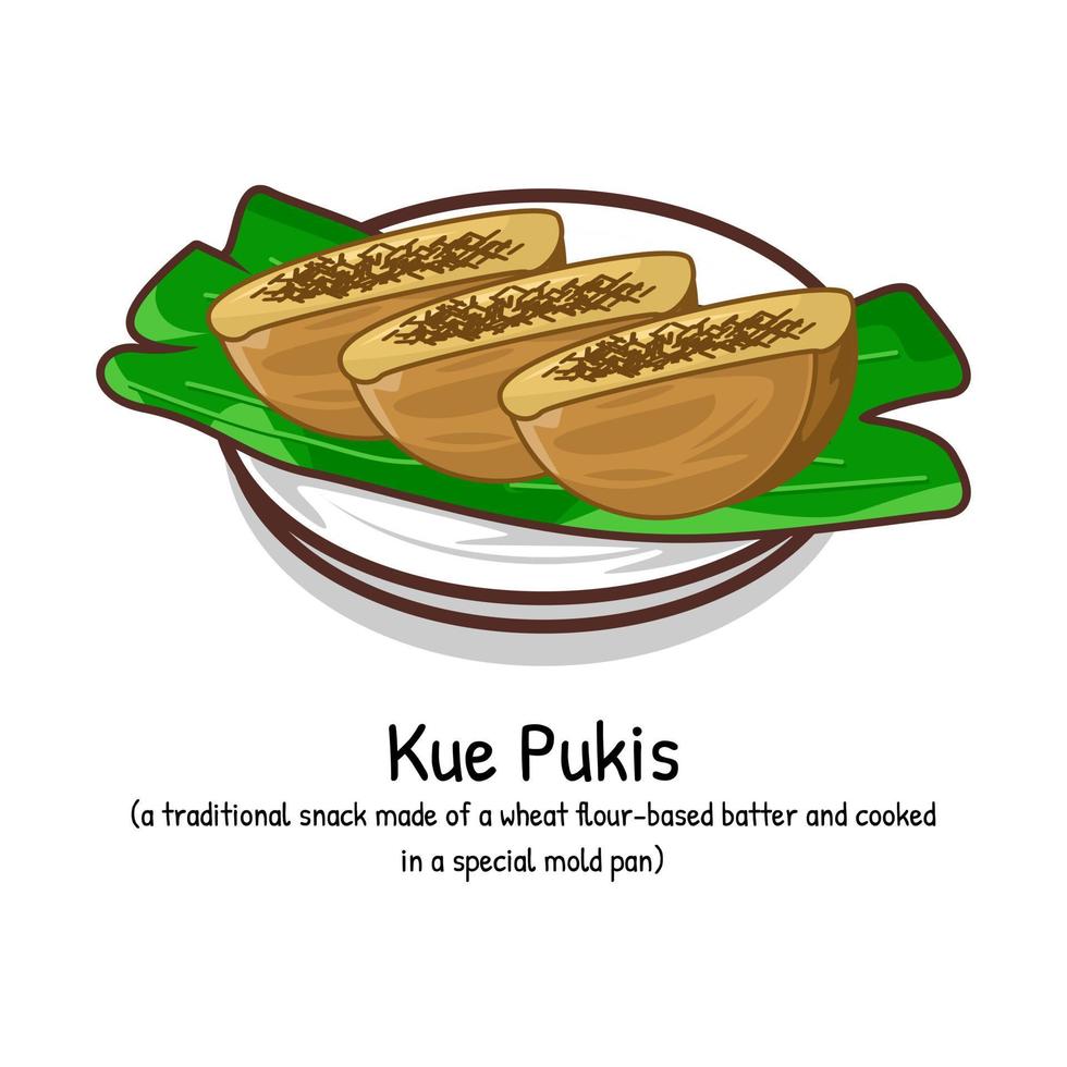 Pukis cake indonesian traditional snack made of a wheat flour based batter vector