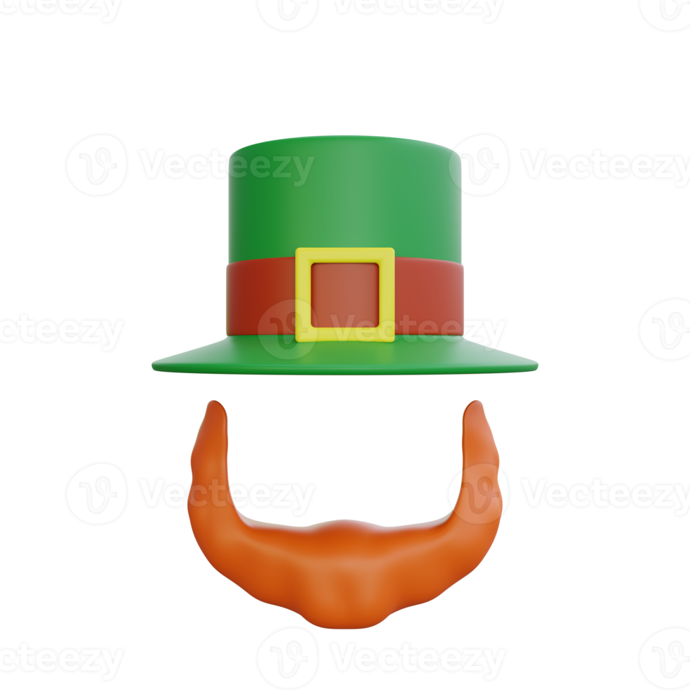 3d rendering of st patrick day mask mascot icon png