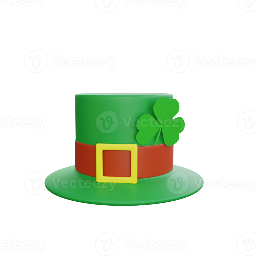 3d rendering of st patrick day hat icon png