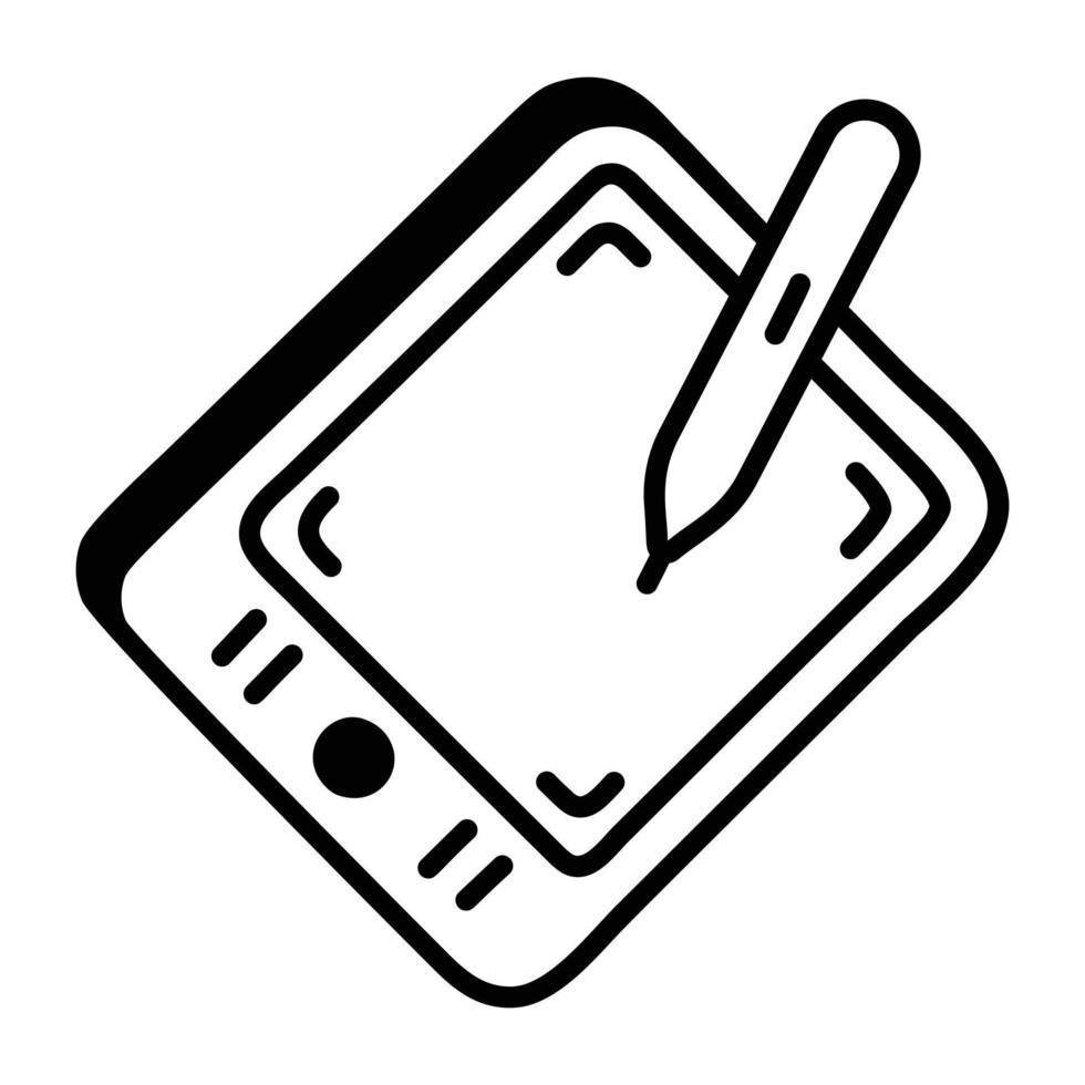Trendy Pen Tablet vector