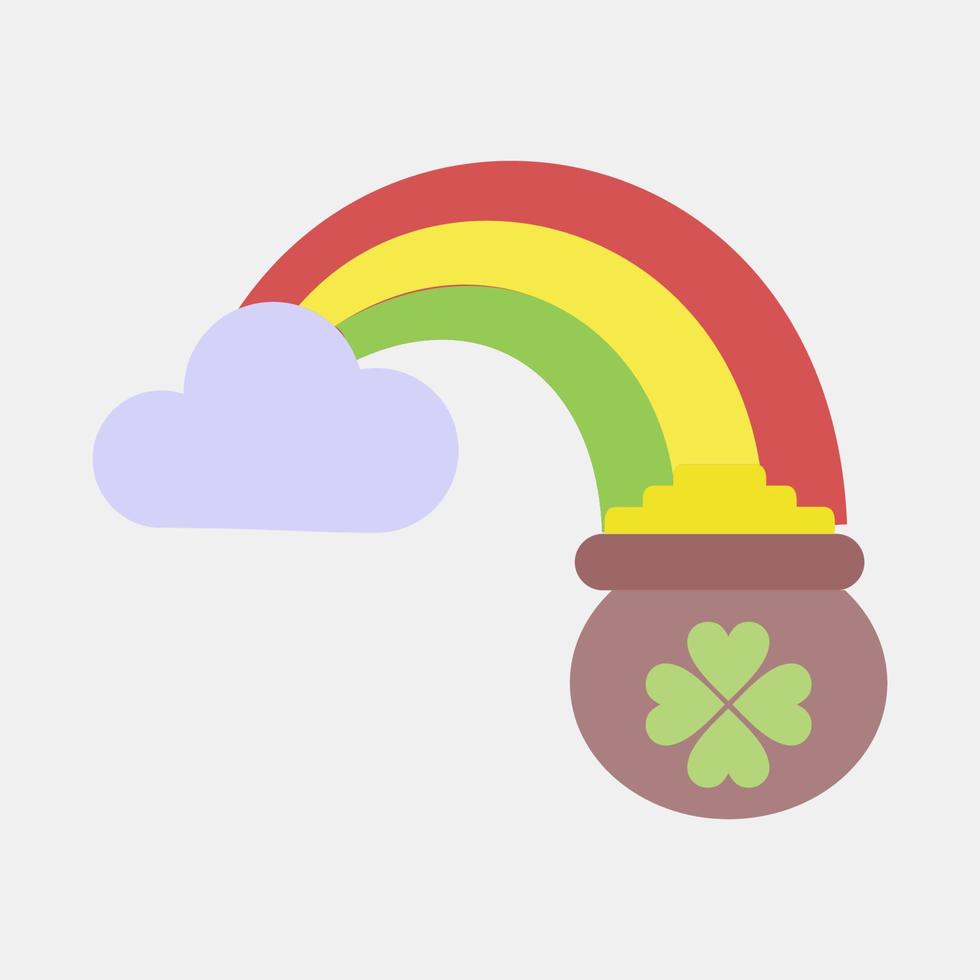Icon st patricks rainbow. St. Patrick's Day celebration elements. Icons in flat style. Good for prints, posters, logo, party decoration, greeting card, etc. vector