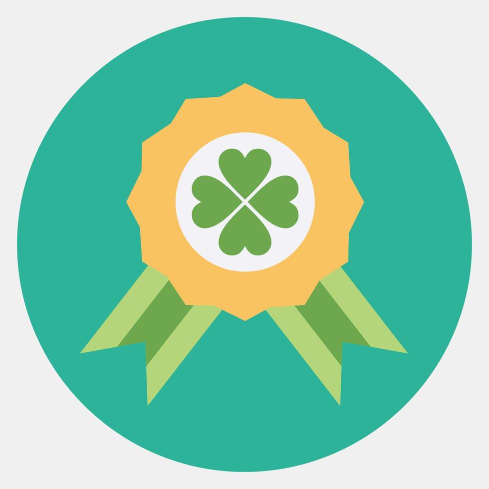 Icon clover badge. St. Patrick's Day celebration elements. Icons in color mate style. Good for prints, posters, logo, party decoration, greeting card, etc. vector