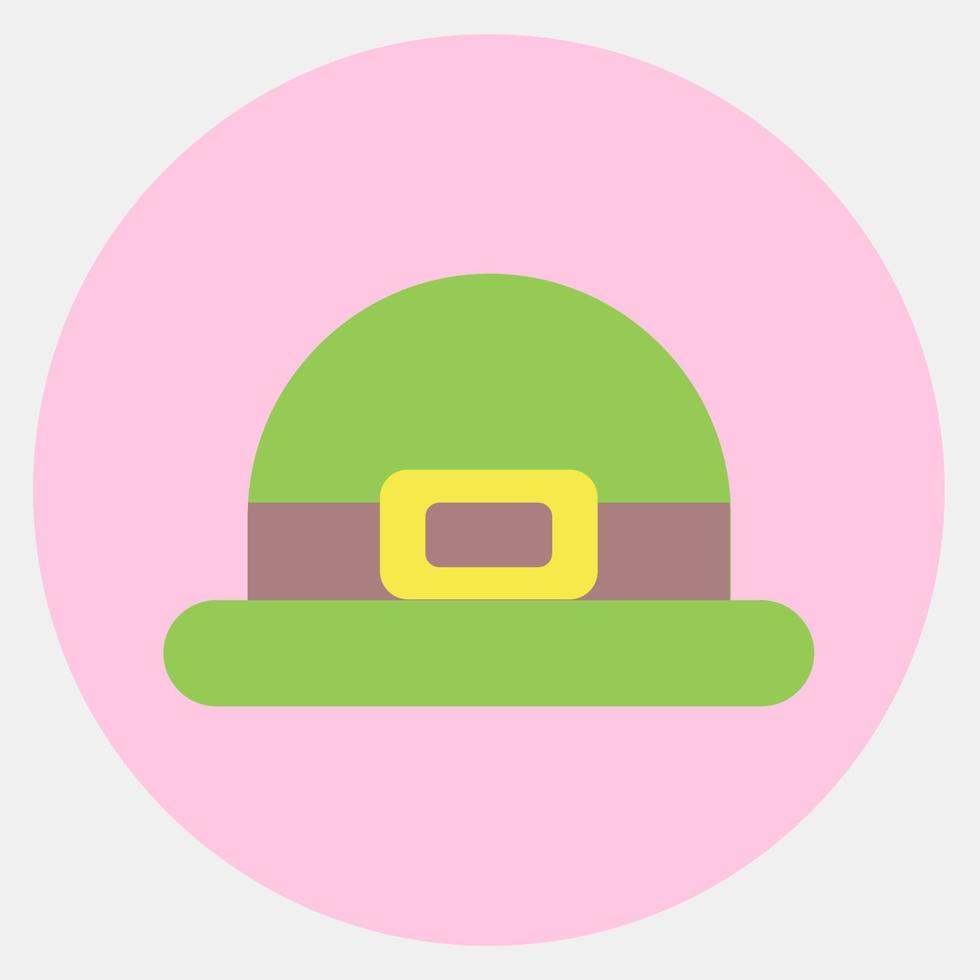 Icon leprechaun hat. St. Patrick's Day celebration elements. Icons in color mate style. Good for prints, posters, logo, party decoration, greeting card, etc. vector
