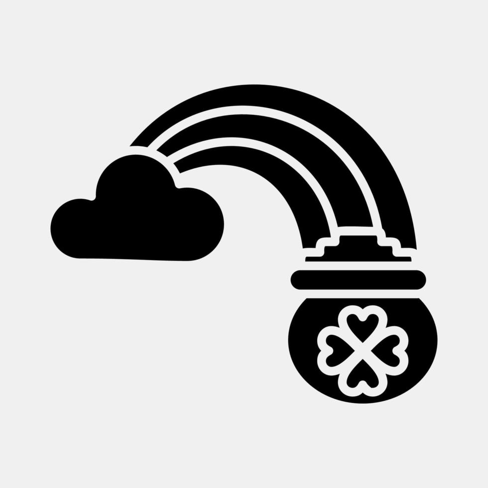 Icon st patricks rainbow. St. Patrick's Day celebration elements. Icons in glyph style. Good for prints, posters, logo, party decoration, greeting card, etc. vector