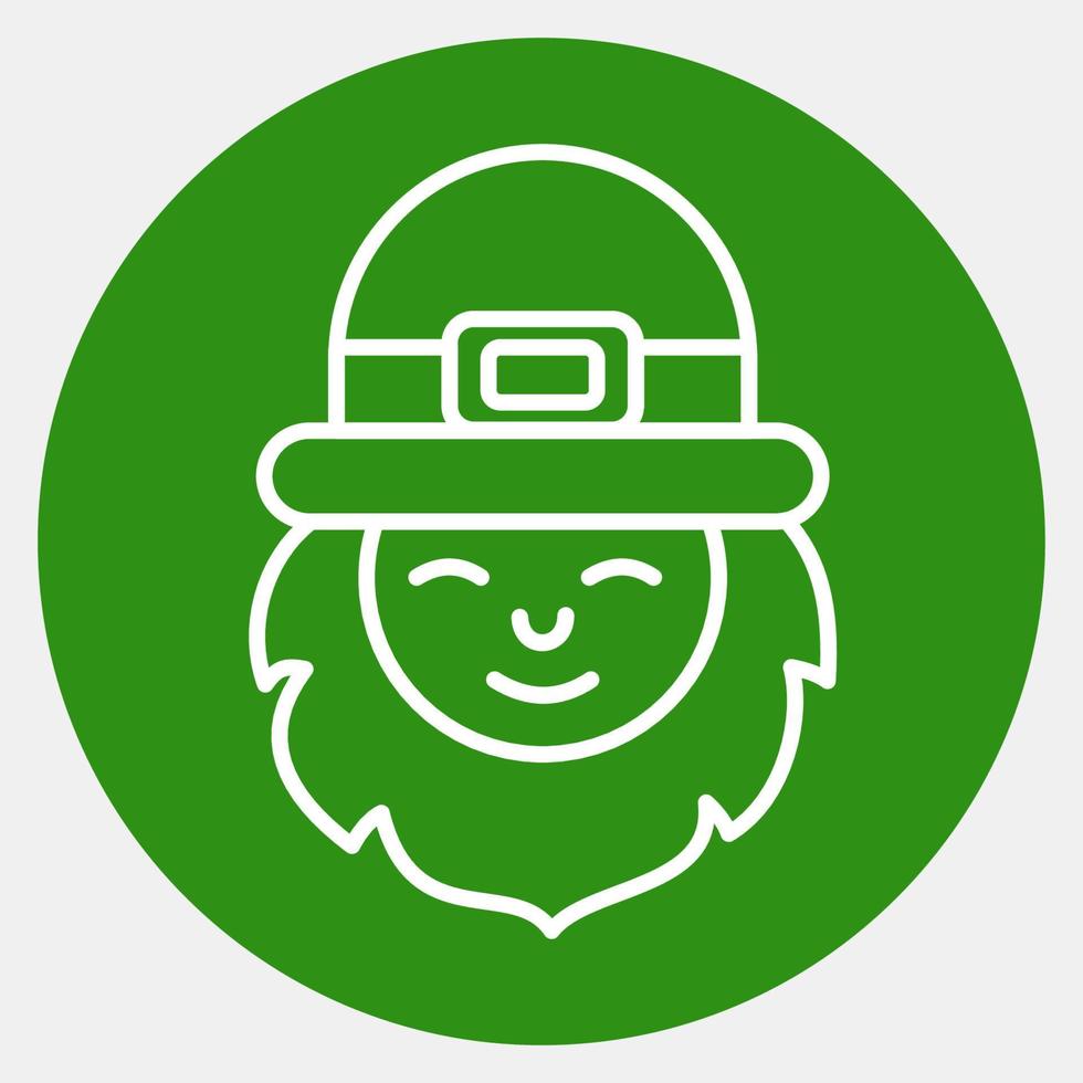 Icon leprechaun. St. Patrick's Day celebration elements. Icons in green style. Good for prints, posters, logo, party decoration, greeting card, etc. vector