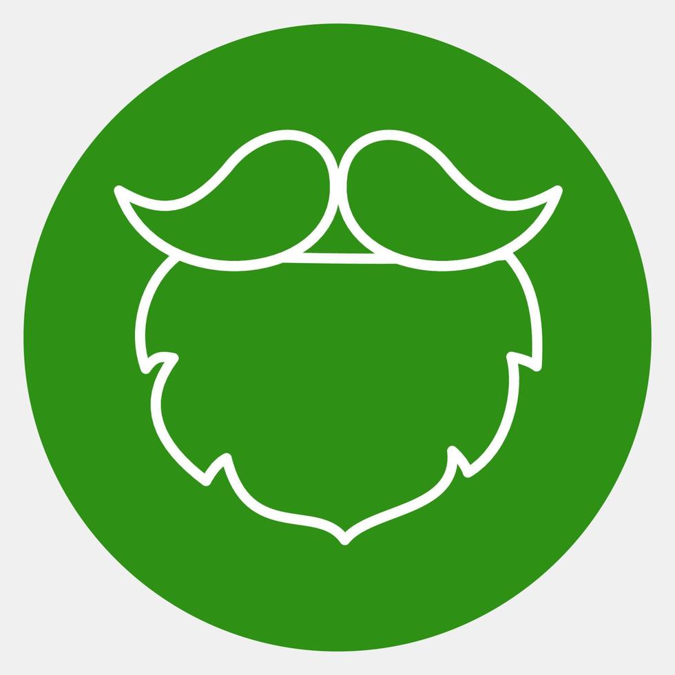 Icon beard and mustache. St. Patrick's Day celebration elements. Icons in green style. Good for prints, posters, logo, party decoration, greeting card, etc. vector