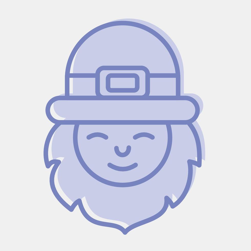 Icon leprechaun. St. Patrick's Day celebration elements. Icons in two tone style. Good for prints, posters, logo, party decoration, greeting card, etc. vector