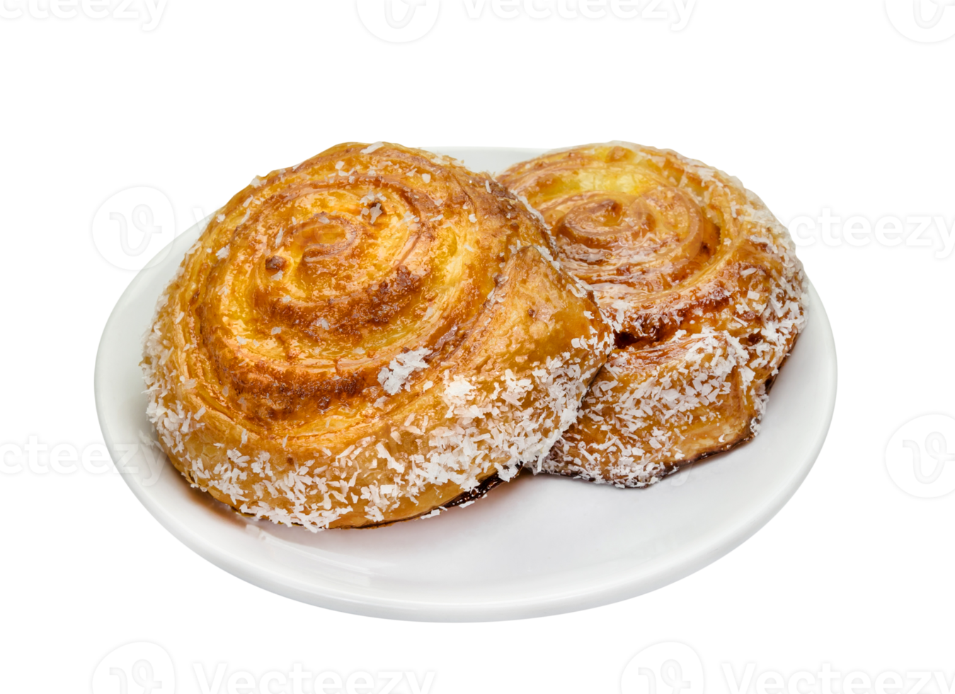 Cinnamon rolls with coconut isolated png