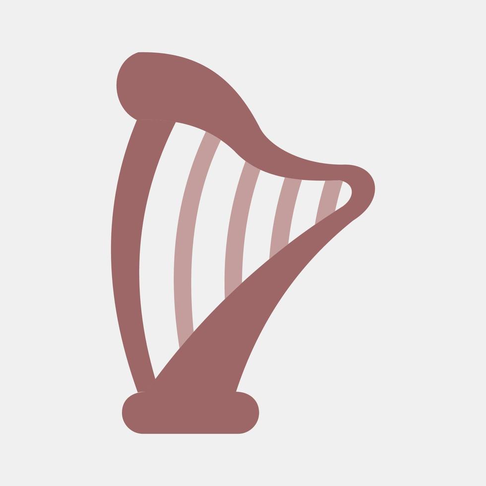 Icon harp. St. Patrick's Day celebration elements. Icons in flat style. Good for prints, posters, logo, party decoration, greeting card, etc. vector