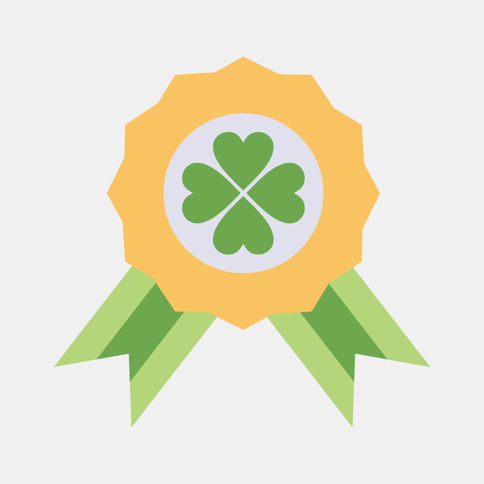 Icon clover badge. St. Patrick's Day celebration elements. Icons in flat style. Good for prints, posters, logo, party decoration, greeting card, etc. vector