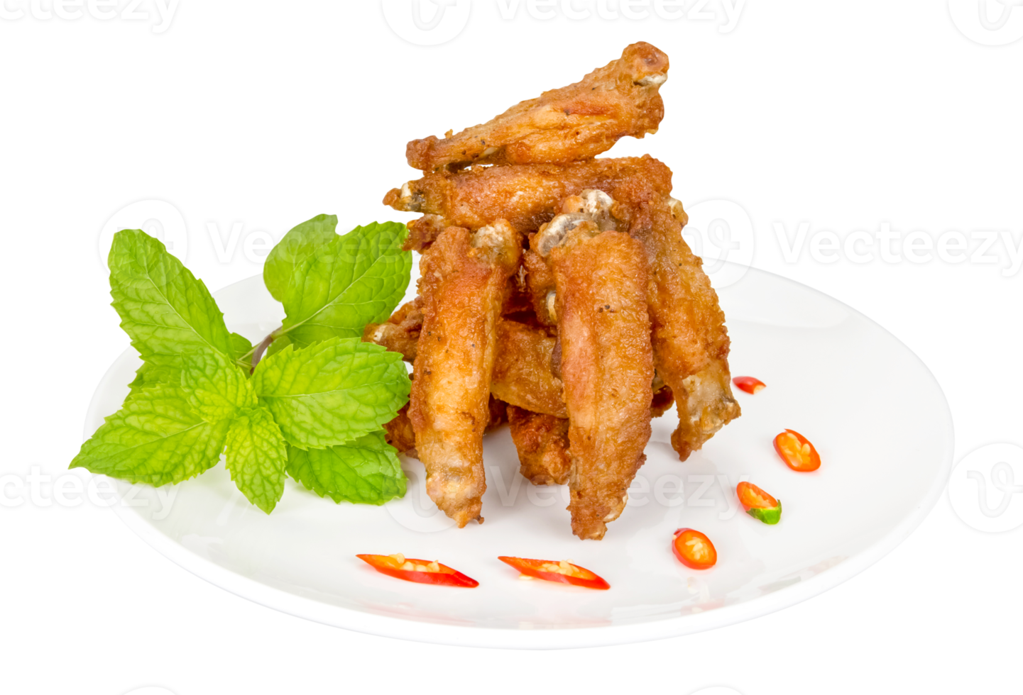 Fried parts chicken wings isolated png