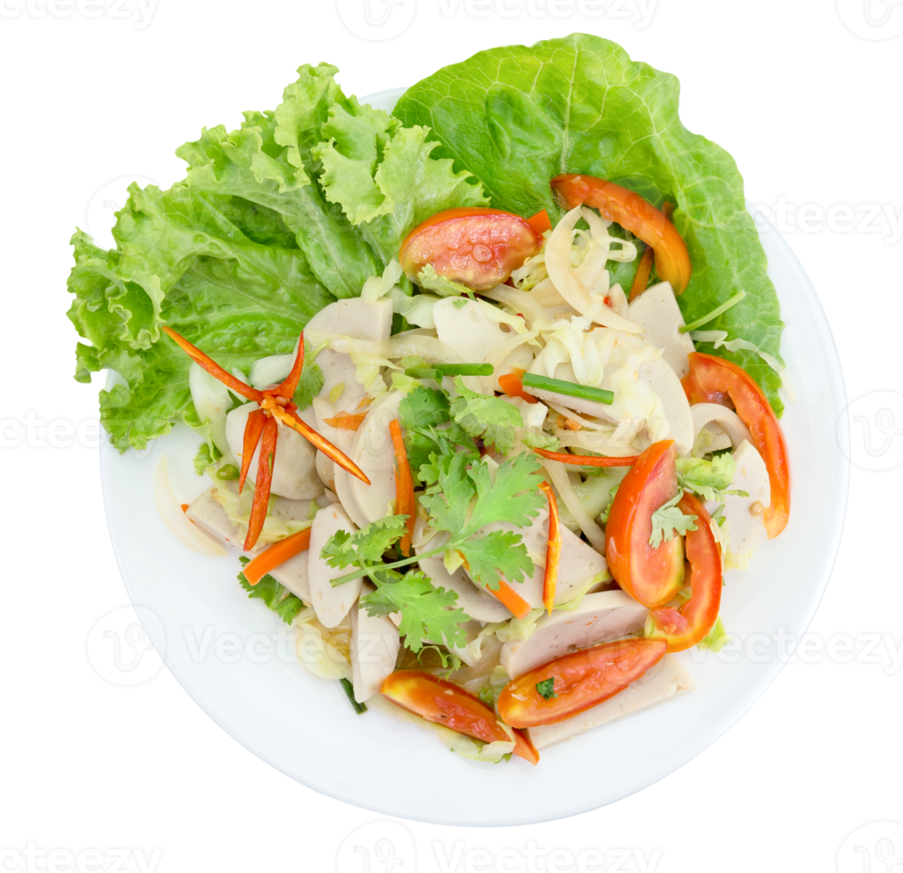 Thai cuisine spicy pork salad isolated png