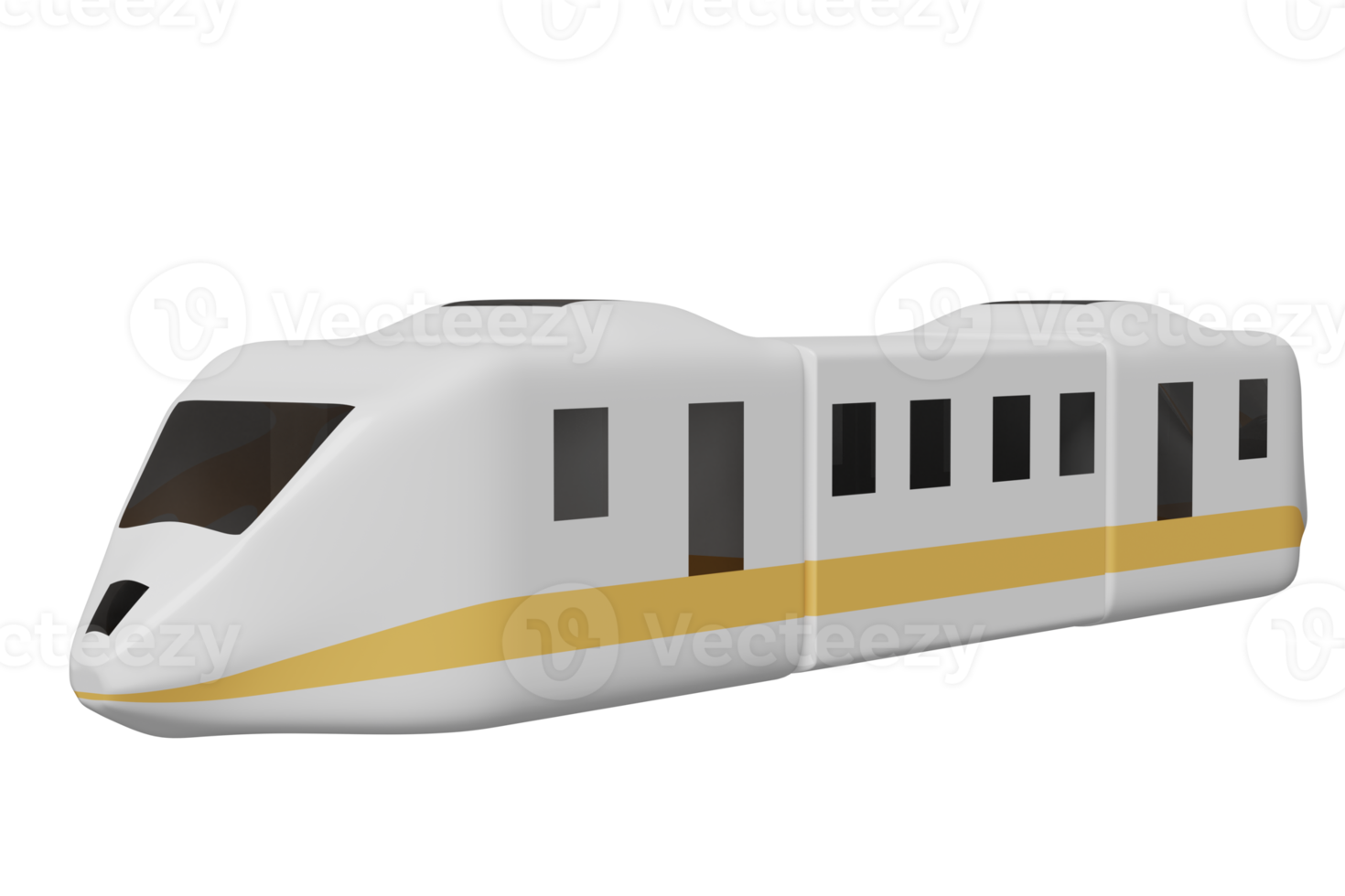 3d bullet train cartoon, sky train transport toy, summer travel service, planning traveler tourism train isolated. 3d render illustration png
