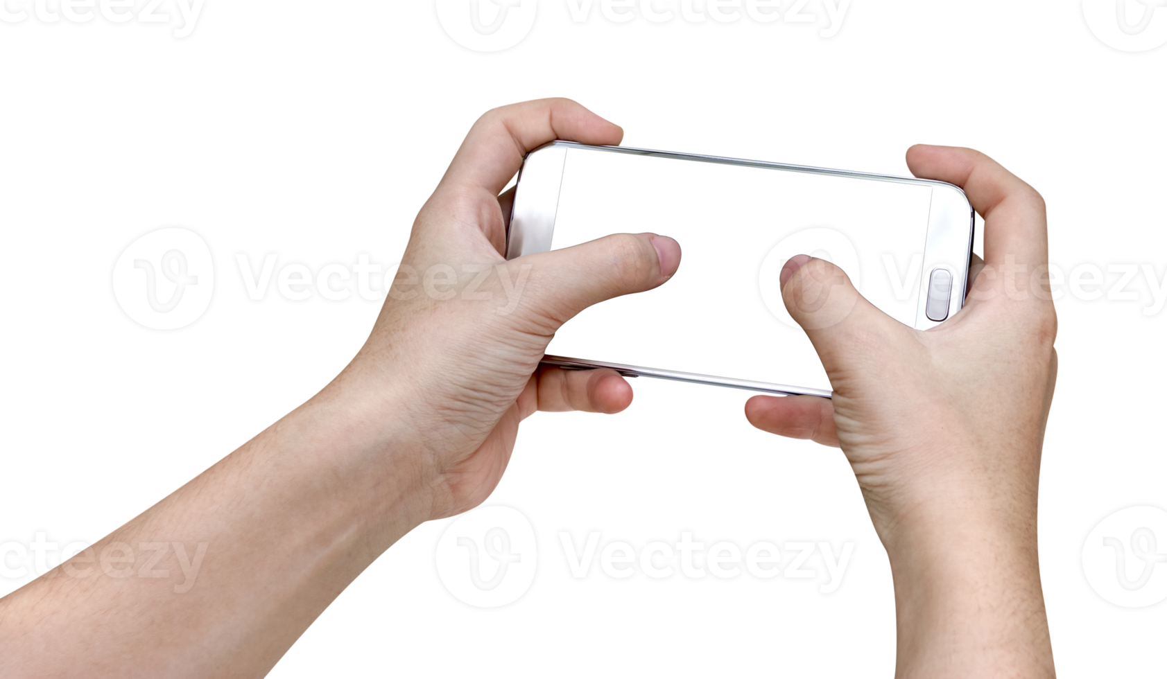 Woman using mobile smart phone isolated png