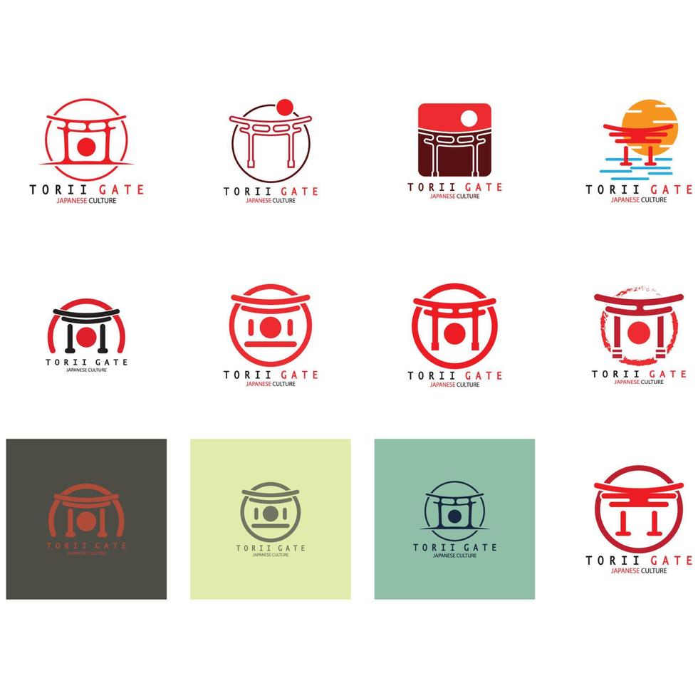 torii gate japanese traditional culture simple logo illustration icon with aesthetic minimalist vector concept