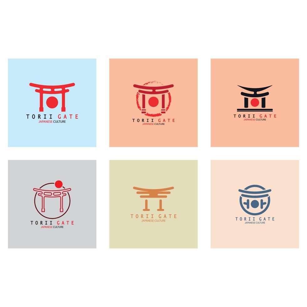 torii gate japanese traditional culture simple logo illustration icon with aesthetic minimalist vector concept