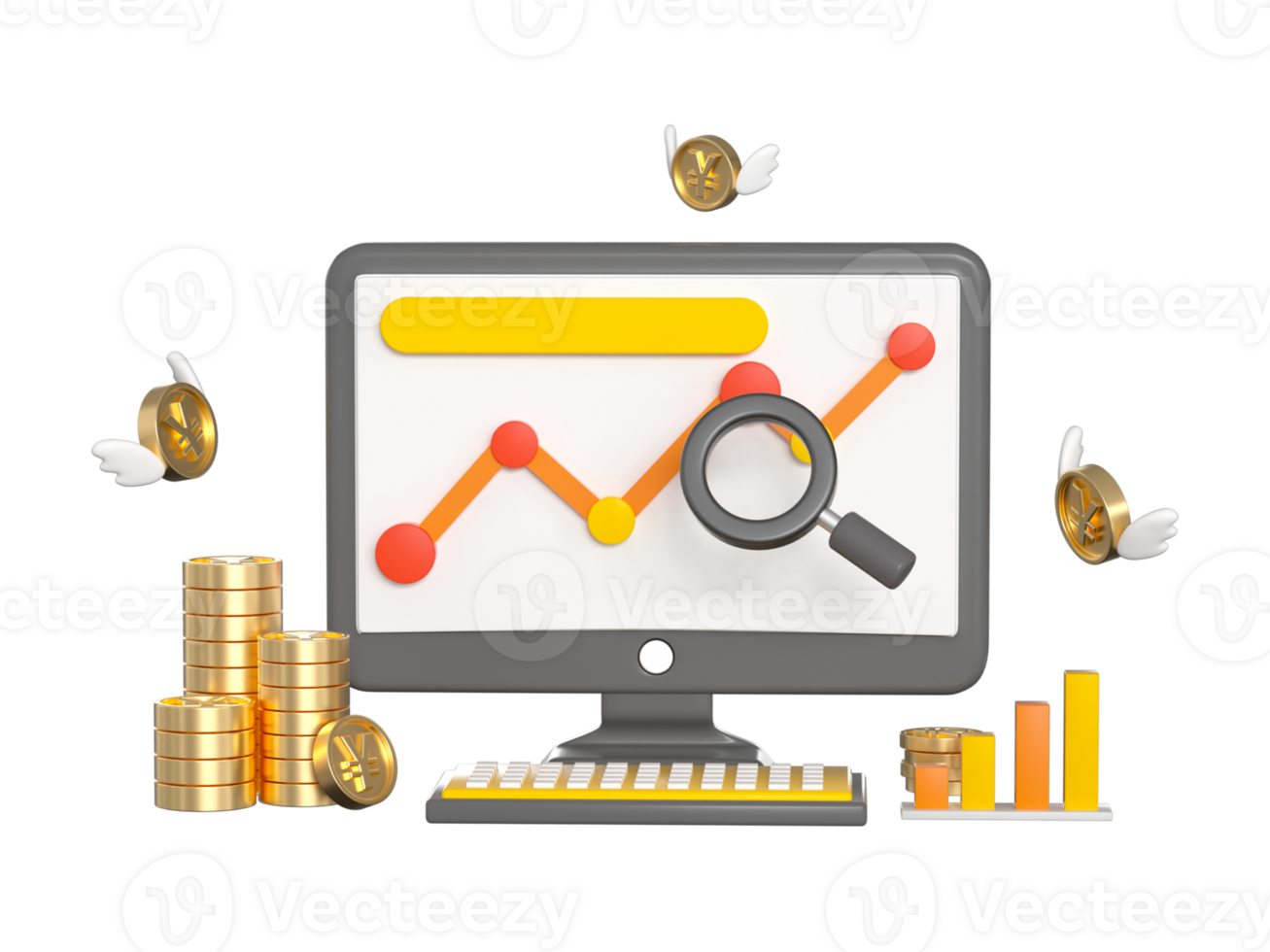 3d interpretazione finanziario ricchezza cartone animato elementi png