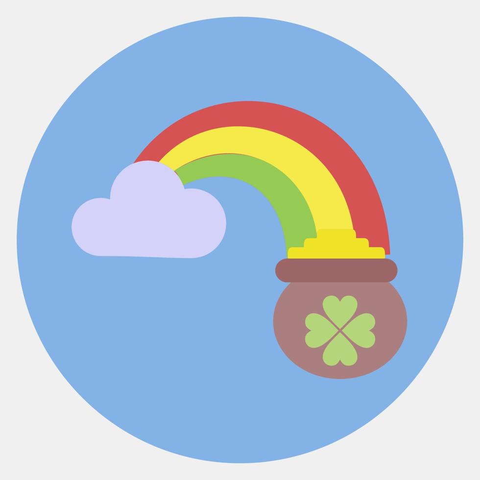 Icon St patrick's rainbow. St. Patrick's Day celebration elements. Icons in color mate style. Good for prints, posters, logo, party decoration, greeting card, etc. vector