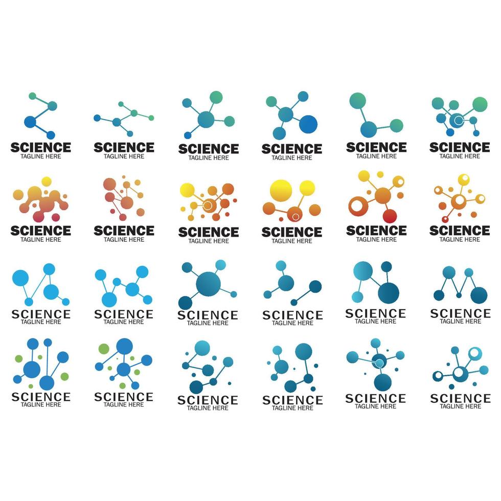 ilustración de vector de plantilla de logotipo de símbolo de molécula, logotipo de neurona o diseño de logotipo de célula nerviosa