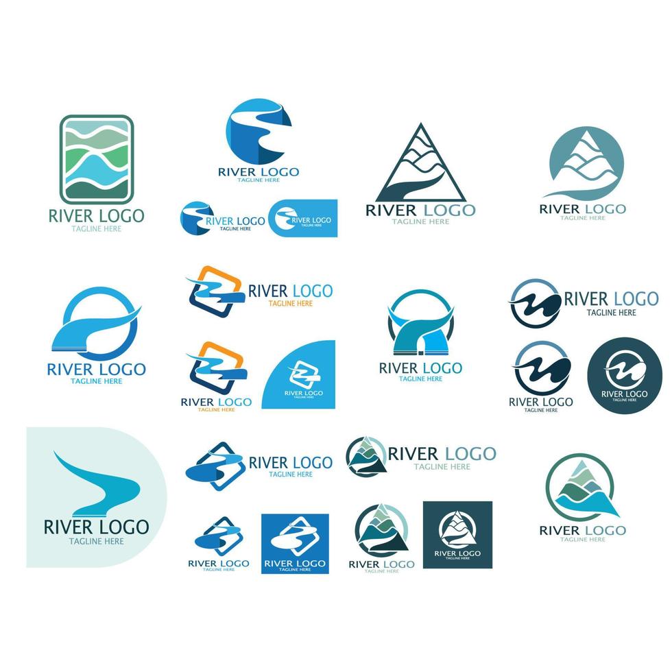 Plantilla de diseño de ilustración de icono de vector de logotipo de río