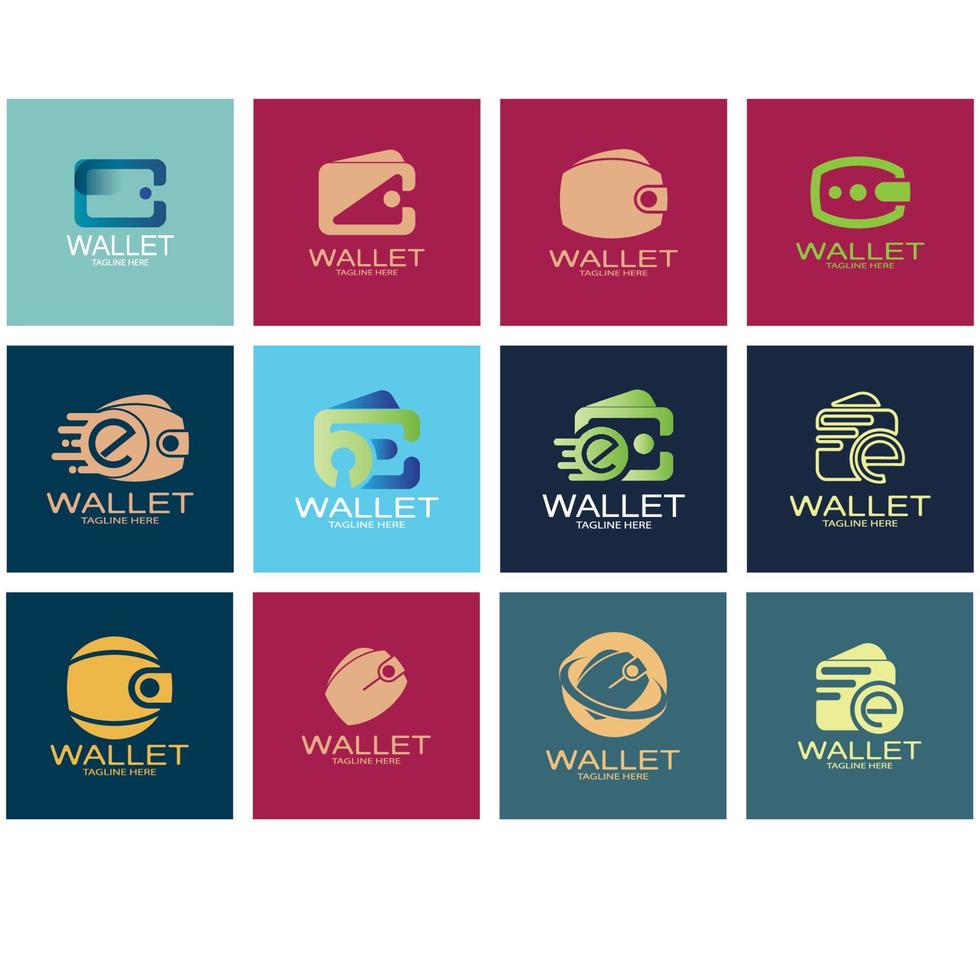 e wallet logo design illustration icon with a simple modern concept, for electronic wallets, digital money storage applications, digital savings, digital money transactions,vector vector