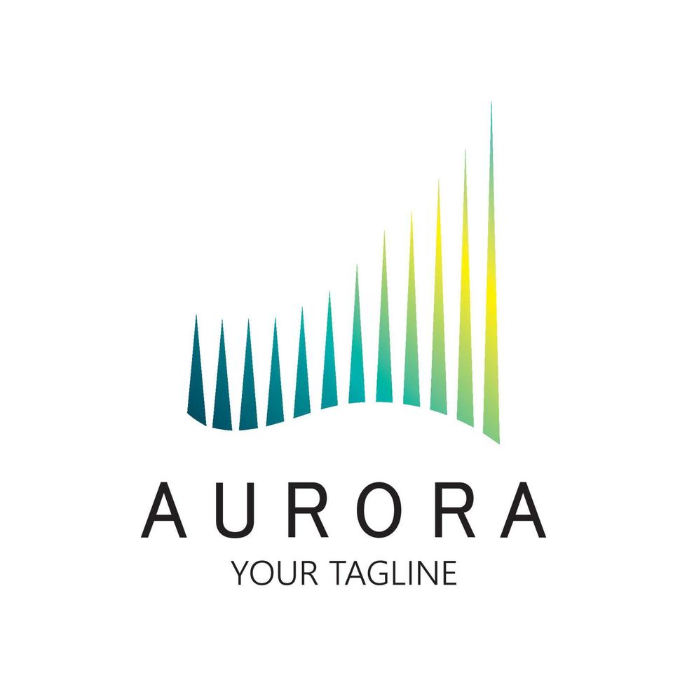 plantilla de vector de ilustración de icono de diseño de logotipo de aurora