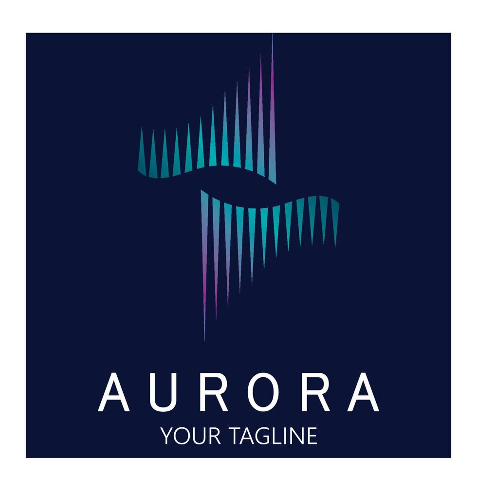 plantilla de vector de ilustración de icono de diseño de logotipo de aurora