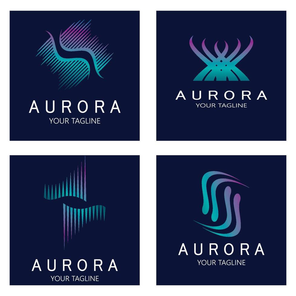 plantilla de vector de ilustración de icono de diseño de logotipo de aurora