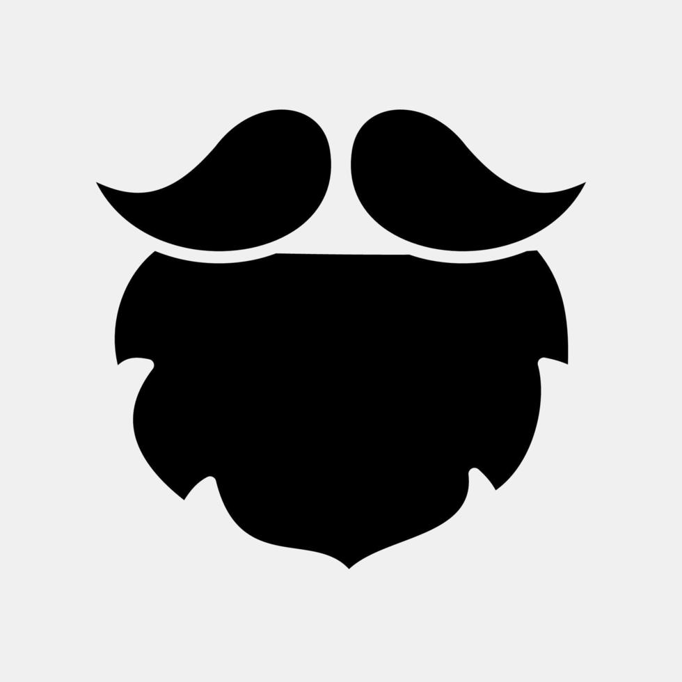 Icon beard and mustache. St. Patrick's Day celebration elements. Icons in glyph style. Good for prints, posters, logo, party decoration, greeting card, etc. vector