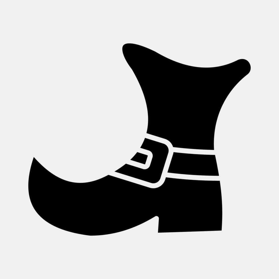 Icon leprechaun shoes. St. Patrick's Day celebration elements. Icons in glyph style. Good for prints, posters, logo, party decoration, greeting card, etc. vector
