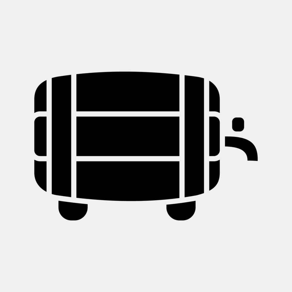 Icon beer barrel. St. Patrick's Day celebration elements. Icons in glyph style. Good for prints, posters, logo, party decoration, greeting card, etc. vector