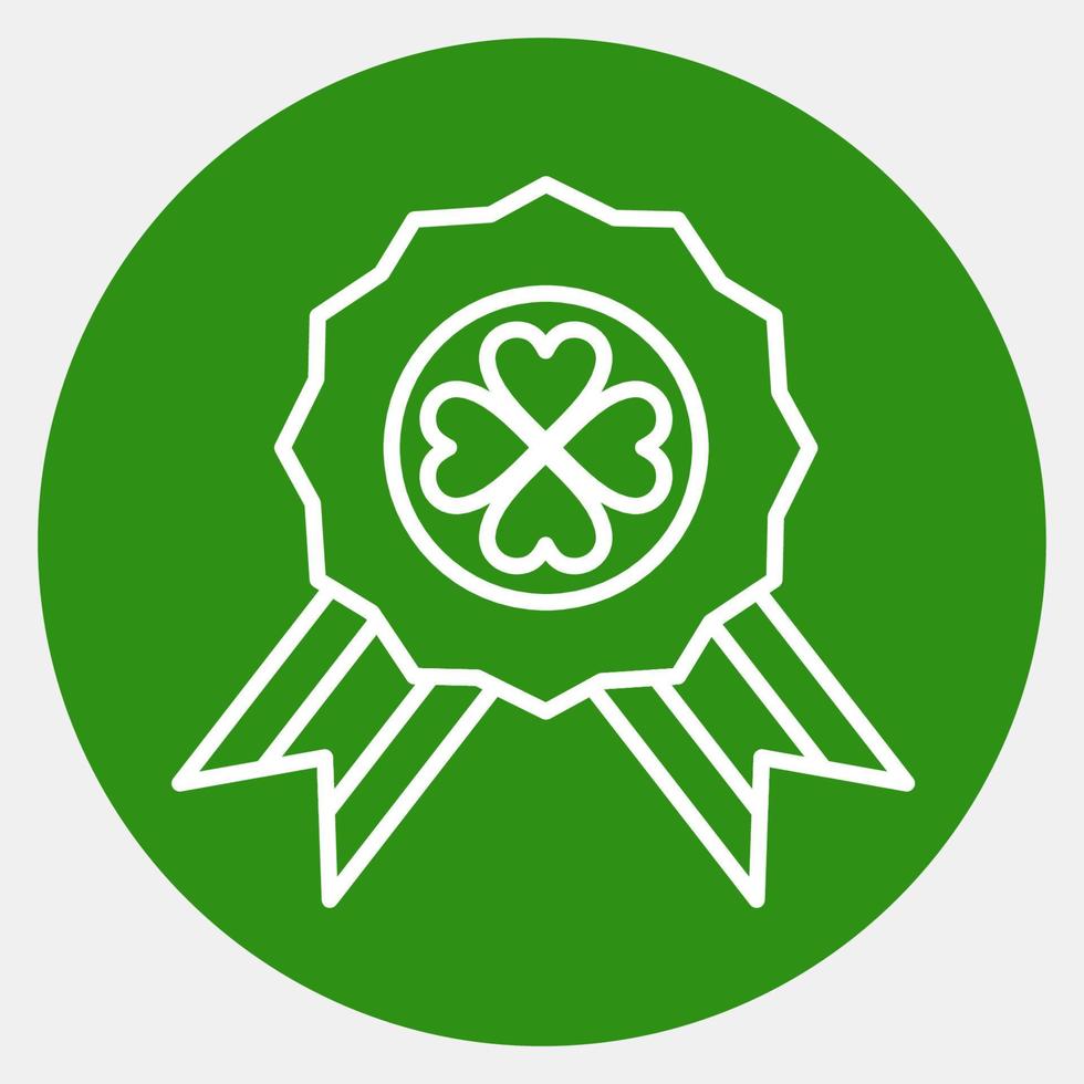 Icon clover badge. St. Patrick's Day celebration elements. Icons in green style. Good for prints, posters, logo, party decoration, greeting card, etc. vector