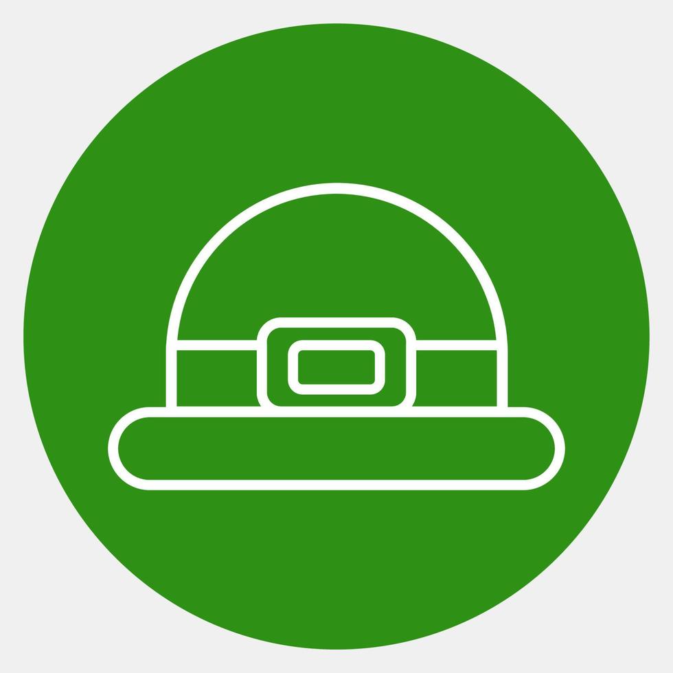 Icon leprechaun hat. St. Patrick's Day celebration elements. Icons in green style. Good for prints, posters, logo, party decoration, greeting card, etc. vector