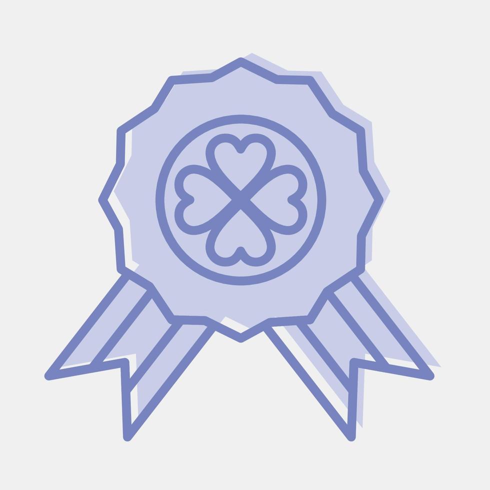 Icon clover badge. St. Patrick's Day celebration elements. Icons in two tone style. Good for prints, posters, logo, party decoration, greeting card, etc. vector