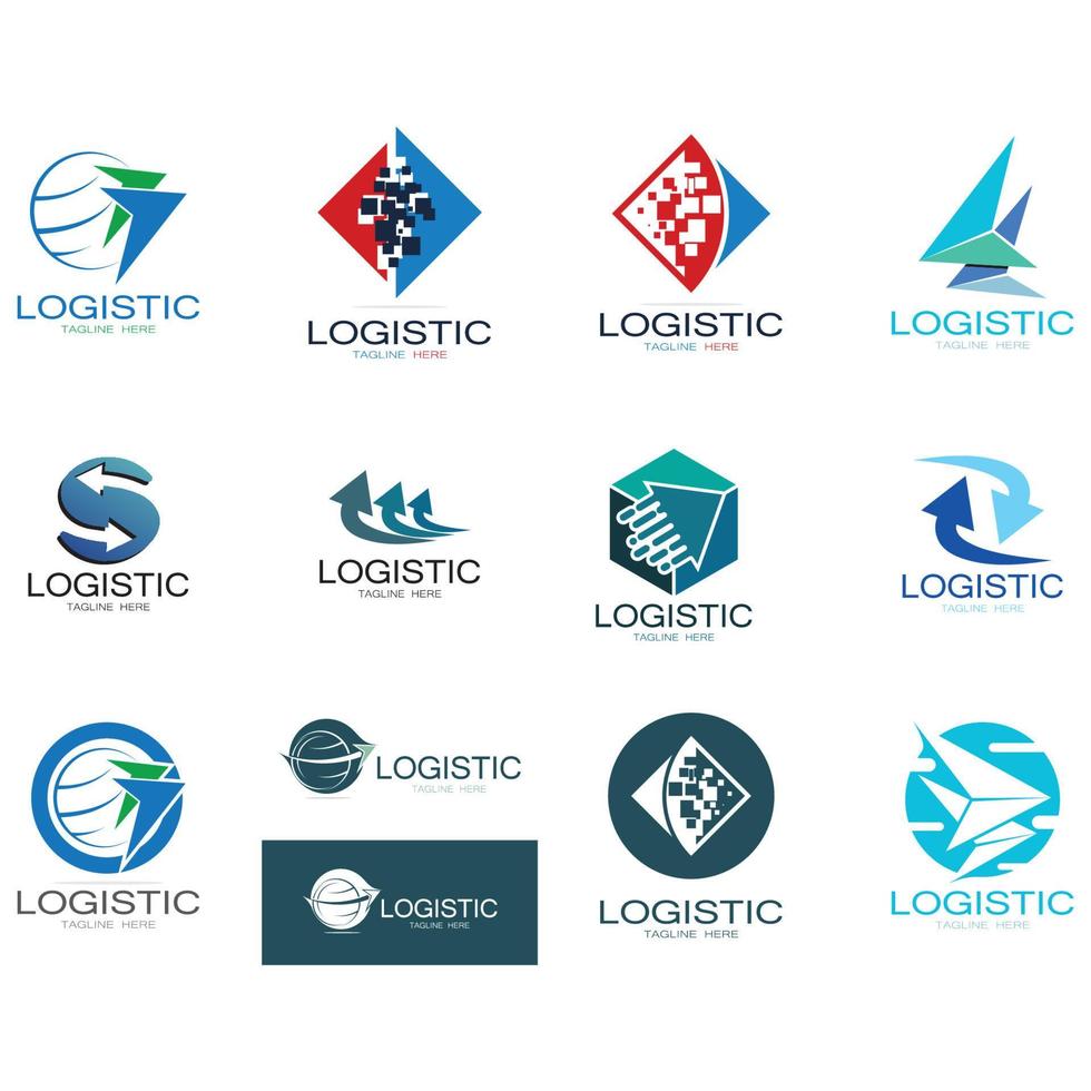 logística logo icono ilustración vector diseño distribución símbolo entrega de bienes economía finanzas