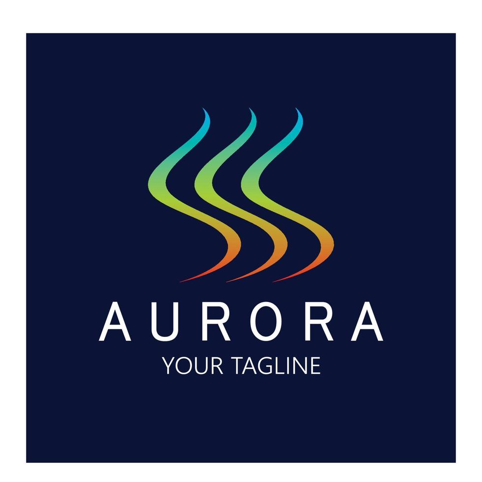 plantilla de vector de ilustración de icono de diseño de logotipo de aurora