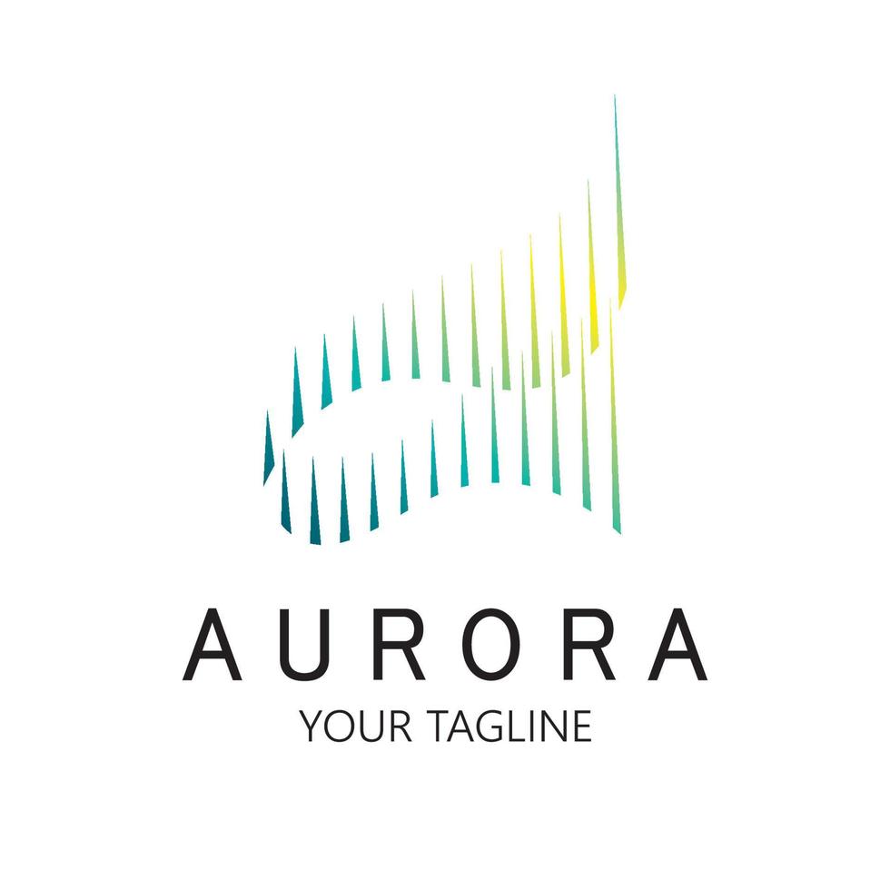 plantilla de vector de ilustración de icono de diseño de logotipo de aurora