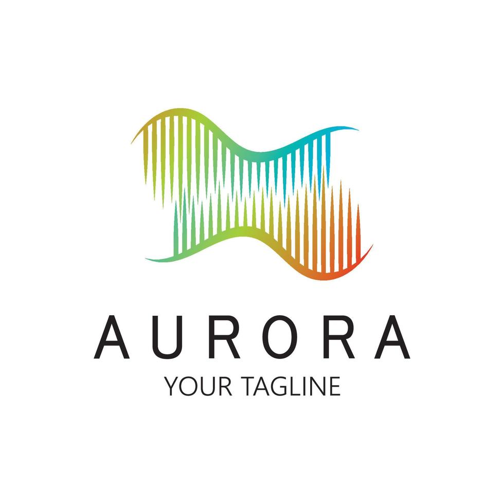 plantilla de vector de ilustración de icono de diseño de logotipo de aurora