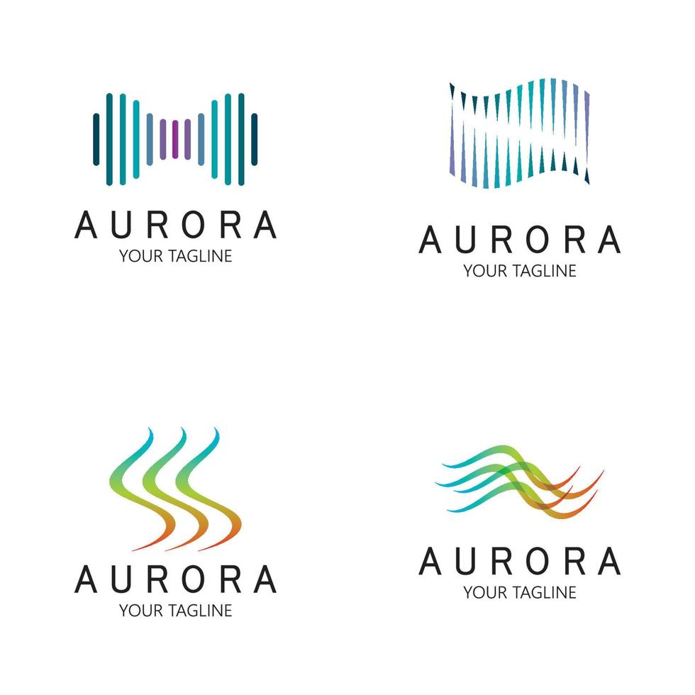 plantilla de vector de ilustración de icono de diseño de logotipo de aurora