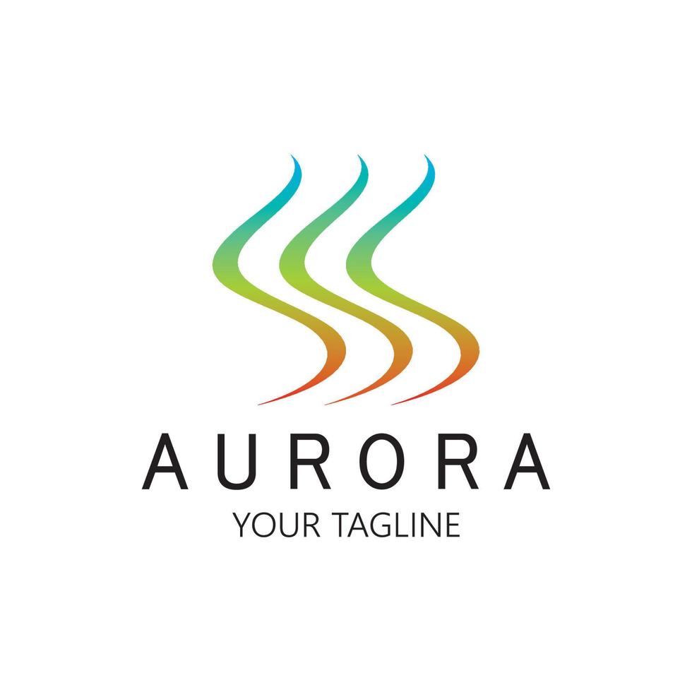 plantilla de vector de ilustración de icono de diseño de logotipo de aurora