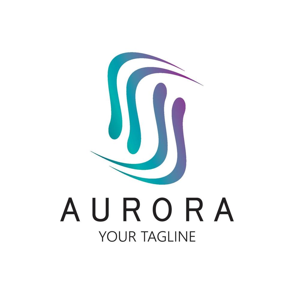 plantilla de vector de ilustración de icono de diseño de logotipo de aurora