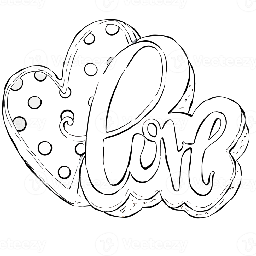 valentijnsdag koekjes schetsen lijn png